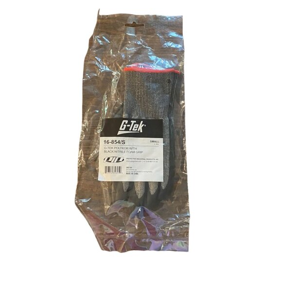 G-Tek Polykor Gloves Black Nitrile Foam Grip Small Industrial Protective NEW - Picture 1 of 5
